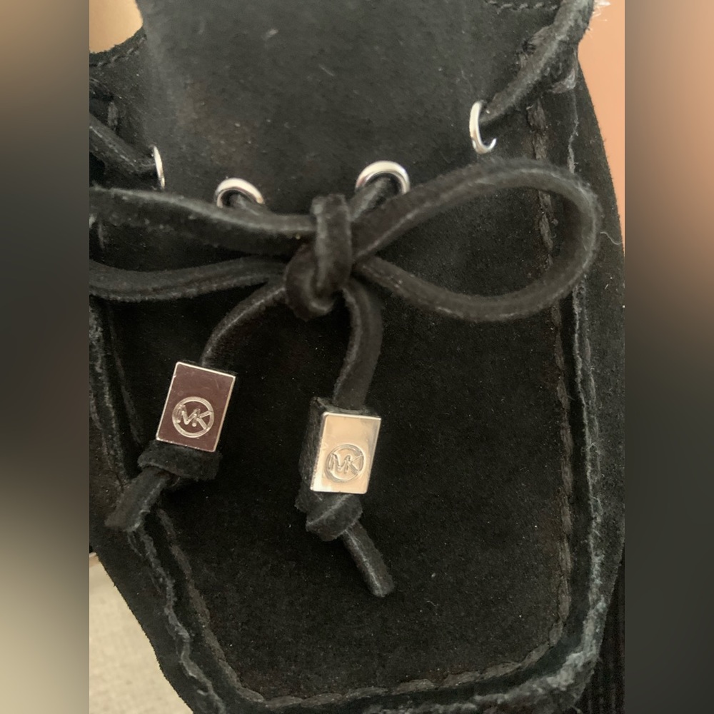 Michael Kors Sutton Moccasin Flat Shoes Suede Leather Black |size 9 - Picture 6 of 8